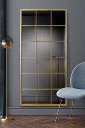 "MirrorOutlet The Fenestra Gold Window Leaner / Wall Mirror 69"" X 33"" 174CM X 85CM - Size: 1 Pack" - thumbnail 1