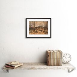 "Artery8 Wall Art Print Thulstrup Battle Shiloh USA American Civil War Framed in Black - Size: W7"" x H9""" - thumbnail 2