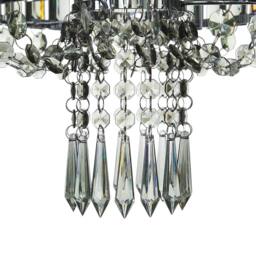 Wyld and Coco Glam Pendant Lamp Grey Metal with Acrylic Droplets 83cm - thumbnail 5