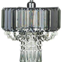 Wyld and Coco Glam Pendant Lamp Grey Metal with Acrylic Droplets 83cm - thumbnail 2
