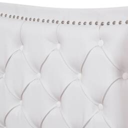 HomeTouch Ella White Lux PU Faux Leather Upholstered Headboard Doubled Bed Frame - Size: Double - thumbnail 4