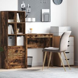 Berkfield Home Smoked Oak Writing Desk Smoked Oak MDF 70 x 40 x 76 cm Durable in Brown