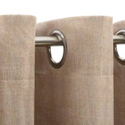 Berkfield Home Linen-Look Blackout Curtains with Grommets 2pcs Beige 140x225cm - Size: 140x225 cm