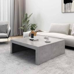 Berkfield Home Modern Coffee Table Concrete Grey 100x100x35 cm Engineered Wood - Size: 100 x 100 x 35 cm - thumbnail 1