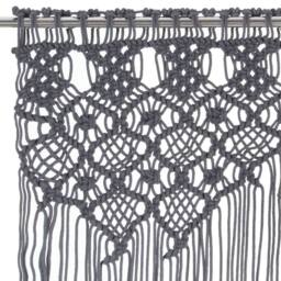 Berkfield Home Macrame Curtain Anthracite 140x240 cm Cotton in Dark Grey