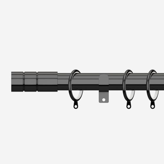 New Edge Blinds Black Nickel 28mm Barrel Fixed Length Metal Curtain Pole - Size: 70 cm - image 1