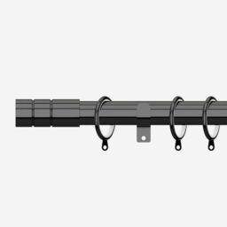 New Edge Blinds Black Nickel 28mm Barrel Fixed Length Metal Curtain Pole - Size: 70 cm