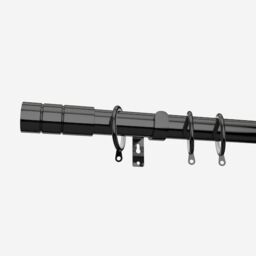 New Edge Blinds Black Nickel 28mm Barrel Fixed Length Metal Curtain Pole - Size: 70 cm - thumbnail 2