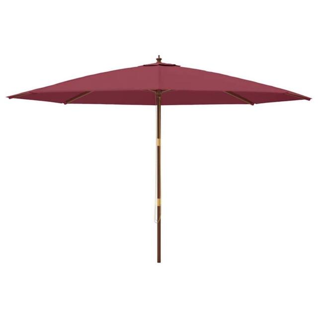 Berkfield Home Durable Garden Parasol with Wooden Pole Bordeaux Red 400x273 cm - image 1