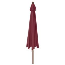 Berkfield Home Durable Garden Parasol with Wooden Pole Bordeaux Red 400x273 cm - thumbnail 5