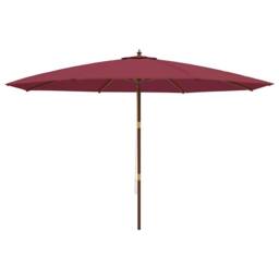 Berkfield Home Durable Garden Parasol with Wooden Pole Bordeaux Red 400x273 cm - thumbnail 4