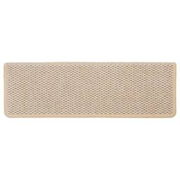 Berkfield Home Stair Mats Self-adhesive Sisal-Look 15 pcs 65x21x4 cm Cream - Size: Medium - thumbnail 5