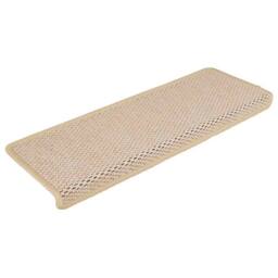 Berkfield Home Stair Mats Self-adhesive Sisal-Look 15 pcs 65x21x4 cm Cream - Size: Medium - thumbnail 3