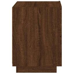 Berkfield Home Bedside Cabinet with LED Lights Brown Oak Engineered Wood - thumbnail 8