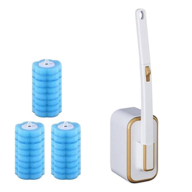 KORVIXA Disposable Toilet Brush Set with 24 Refills, Bowl Cleaning System Kit in White - Size: 180 cm width x 180 cm drop - image 1