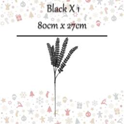 VFM e-Store Christmas Long Stem with Glitter Decoration 80cm x 27cm Black X 1 - Size: 80 cm x 27 cm - thumbnail 2