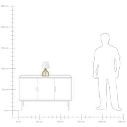 Wyld and Coco Modern Table Lamp - Light Brown Plywood Base White Fabric Shade - thumbnail 9