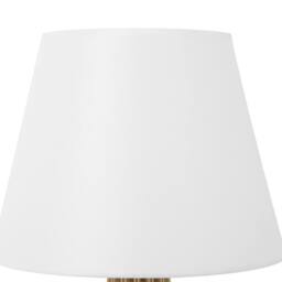 Wyld and Coco Modern Table Lamp - Light Brown Plywood Base White Fabric Shade - thumbnail 3