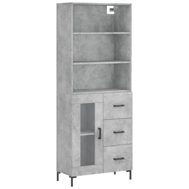 Berkfield Home Highboard Concrete Grey 69.5x34x180 cm Engineered Wood - image 1