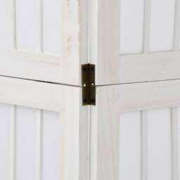 Berkfield Home Room Divider 6 Panels White Solid Wood Paulownia - thumbnail 7