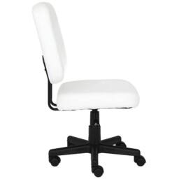 Havendro Armless Swivel Computer Chair PU Leather Study Chair White - Size: 100 cm x 15 cm - thumbnail 4