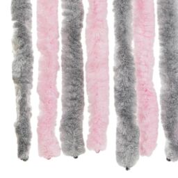 Berkfield Home Fly Curtain Silver Grey & Pink 100x200 cm Chenille - thumbnail 6