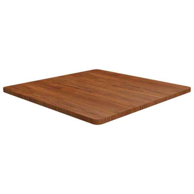 Berkfield Home Square Table Top Dark Brown 80x80x2.5cm Treated Solid Wood Oak - Size: 80x80x2.5 cm - image 1