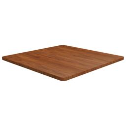 Berkfield Home Square Table Top Dark Brown 80x80x2.5cm Treated Solid Wood Oak - Size: 80x80x2.5 cm - thumbnail 1