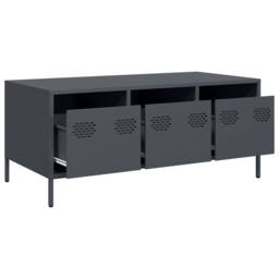 Berkfield Home Sturdy Coffee Table Anthracite 101.5x50x43.5 cm Cold-rolled Steel in Dark Grey - thumbnail 5
