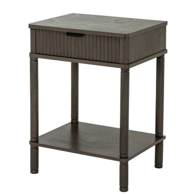 Lemon Pavilion Furniture and Decor Reed Collection 1 Drawer Side Table - Wood - L35 x W45 x H61 cm - Grey - image 1