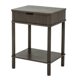Lemon Pavilion Furniture and Decor Reed Collection 1 Drawer Side Table - Wood - L35 x W45 x H61 cm - Grey