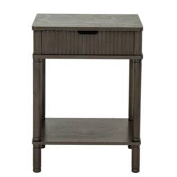 Lemon Pavilion Furniture and Decor Reed Collection 1 Drawer Side Table - Wood - L35 x W45 x H61 cm - Grey - thumbnail 2