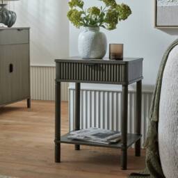 Lemon Pavilion Furniture and Decor Reed Collection 1 Drawer Side Table - Wood - L35 x W45 x H61 cm - Grey - thumbnail 4