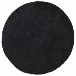 Berkfield Home Shaggy Rug High Pile NAVARRA Black 240x240 cm Polyester - Size: Medium - thumbnail 2