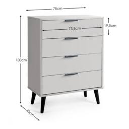 Cheshire Premium Arden 4 Drawer Wide Chest - Silk Grey - thumbnail 5