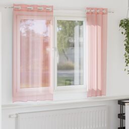 Berkfield Home Voile Curtains with Grommets 2 pcs Pink 140x175 cm