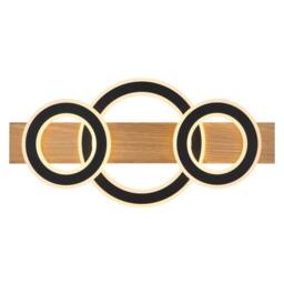 Netlighting Jayden 3 Ring Semi Flush Ceiling Light Wood Look 3x LED 3000K in Brown - thumbnail 4
