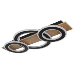 Netlighting Jayden 3 Ring Semi Flush Ceiling Light Wood Look 3x LED 3000K in Brown - thumbnail 2