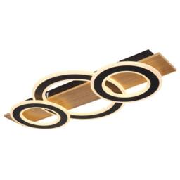 Netlighting Jayden 3 Ring Semi Flush Ceiling Light Wood Look 3x LED 3000K in Brown - thumbnail 1