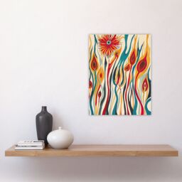 "Artery8 Abstract Match Sticks Fire Flower Design Blaze Wall Art Print - Size: W12"" x H16""" - thumbnail 4