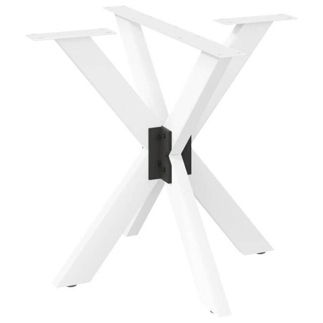 Berkfield Home Dining Table Leg Spider Shape White 85x85x(72-73) cm Steel - image 1