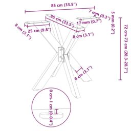Berkfield Home Dining Table Leg Spider Shape White 85x85x(72-73) cm Steel - thumbnail 9