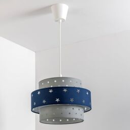 CGC Lighting 'Starlight' Grey & Navy Blue Star Two Tier Easy Fit Ceiling Lamp Shade - thumbnail 4