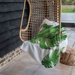 Benjamin Tate Design Twin Botanical Leaves Blanket in Natural - Size: 120 cm x 150 cm - thumbnail 4