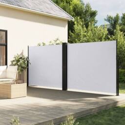 Berkfield Home Retractable Side Awning White 160x600 cm - thumbnail 2