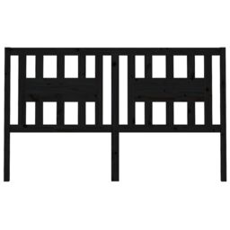 Berkfield Home Headboard Black 126x4x100 cm Solid Wood Pine - Size: 126 x 4 x 100 cm - thumbnail 3