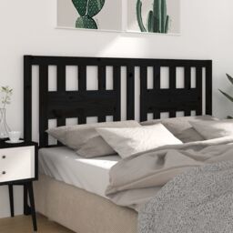 Berkfield Home Headboard Black 126x4x100 cm Solid Wood Pine - Size: 126 x 4 x 100 cm - thumbnail 1