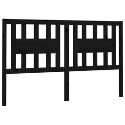 Berkfield Home Headboard Black 126x4x100 cm Solid Wood Pine - Size: 126 x 4 x 100 cm - thumbnail 2