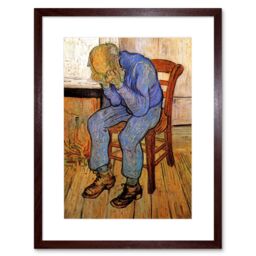 "Artery8 Wall Art Print Van Gogh Old Man Sorrow Threshold Eternity 1890 Artwork Framed 9X7 Inch in Brown - Size: W7"" x H9""" - thumbnail 1
