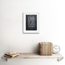 "Artery8 Wall Art Print Slate Quote Samuel Johnson London Artwork Framed 9X7 Inch in White - Size: W7"" x H9""" - thumbnail 2